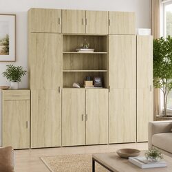 Highboard Brown Engineered Wood Storage Cabinet Sideboard 80x42.5x185cm