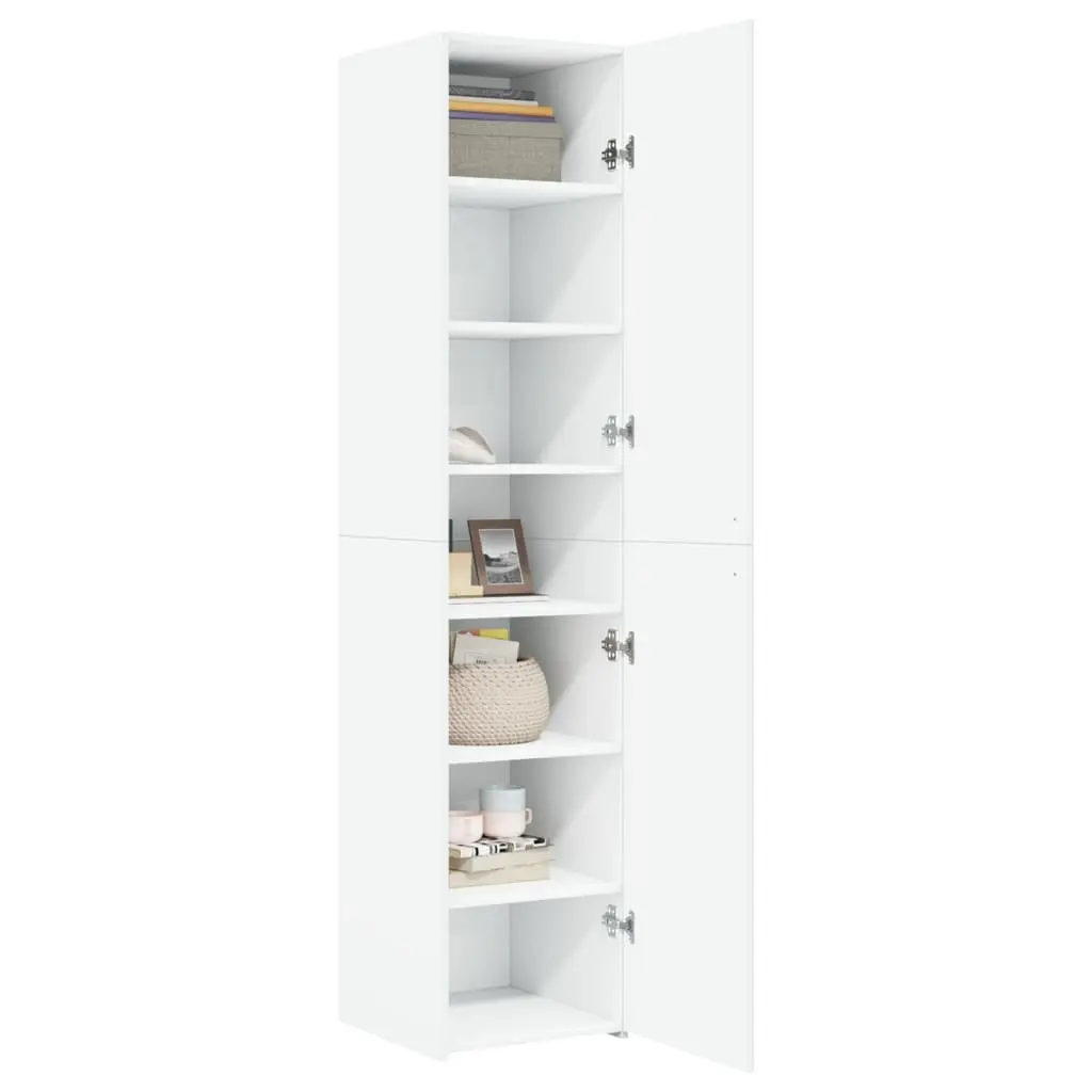 Highboard Storage Cabinet Engineered Wood White 40 x 42.5 x 185 cm