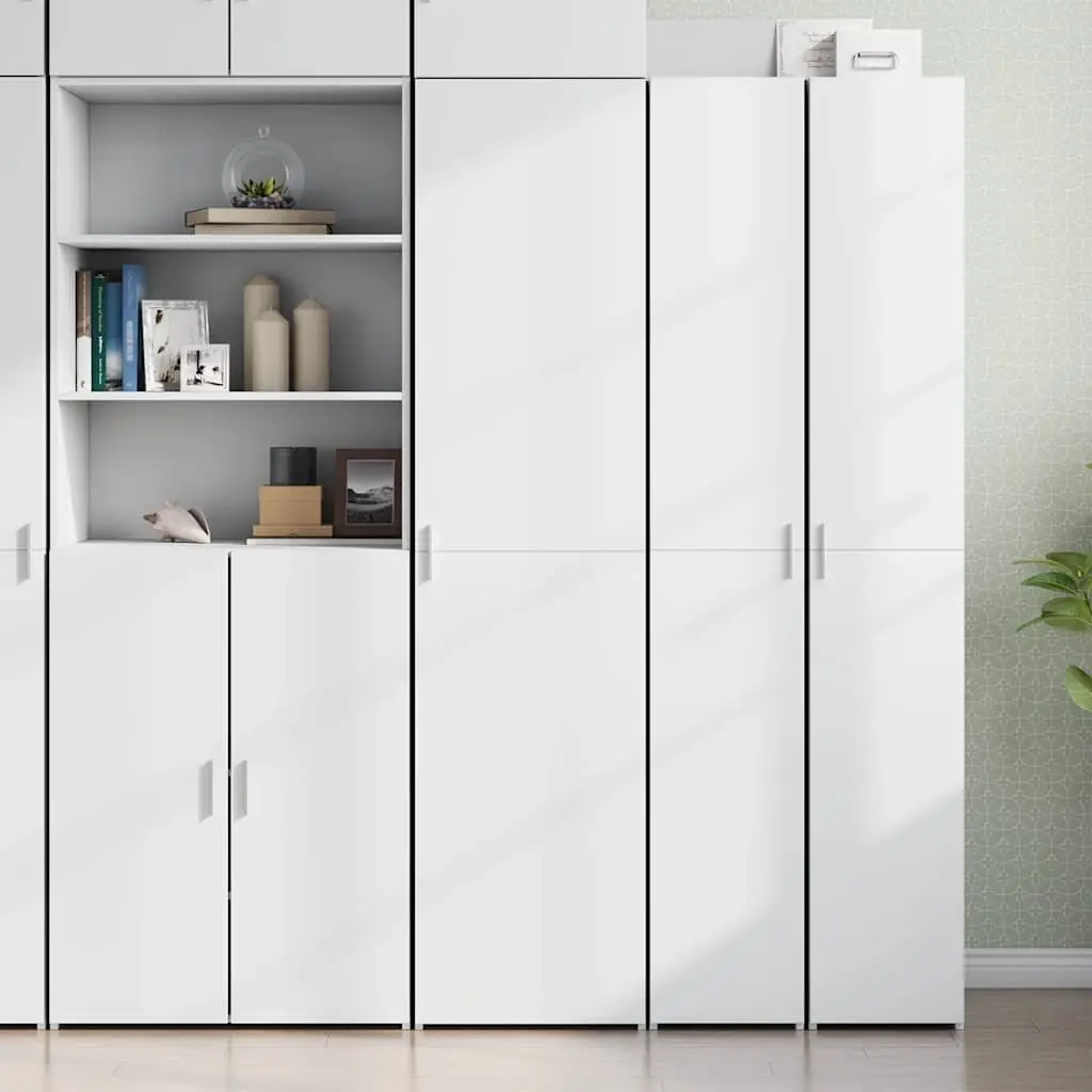 Highboard Storage Cabinet Engineered Wood 45x42.5x185cm White