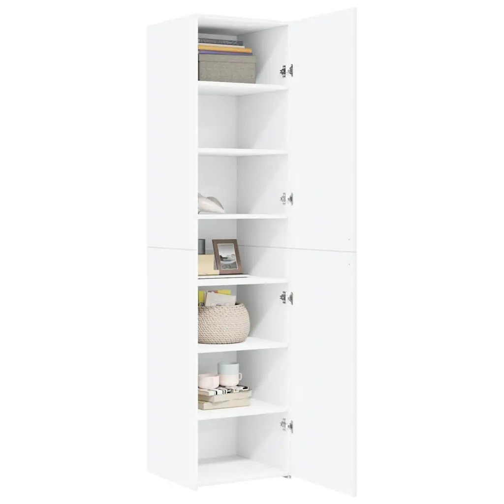 Highboard Storage Cabinet Engineered Wood 45x42.5x185cm White