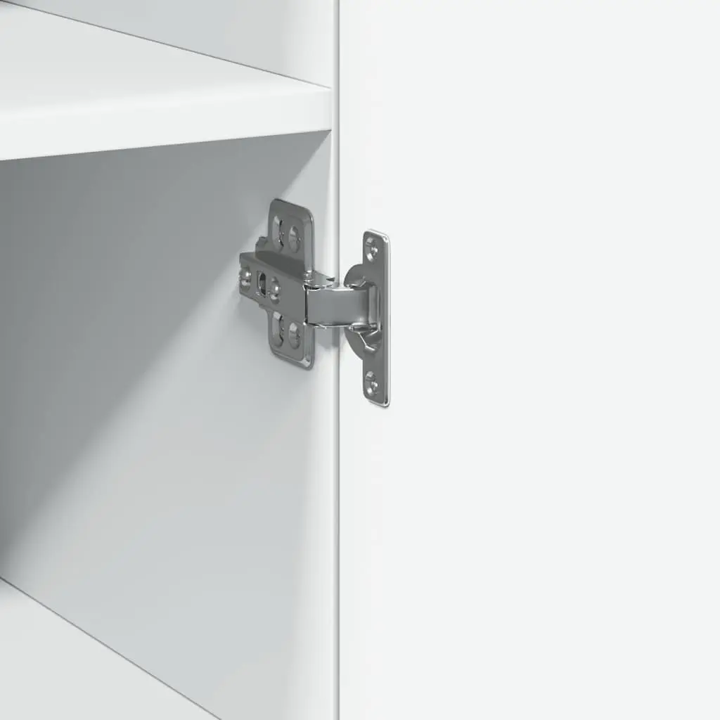 Highboard Storage Cabinet Engineered Wood 45x42.5x185cm White