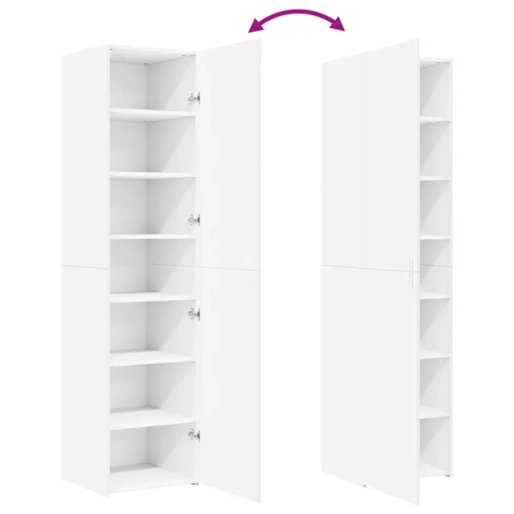 Highboard Storage Cabinet Engineered Wood 45x42.5x185cm White