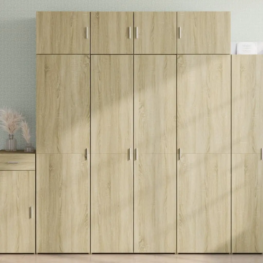 Highboard Storage Cabinet Engineered Wood Brown 80 x 42.5 x 185 cm