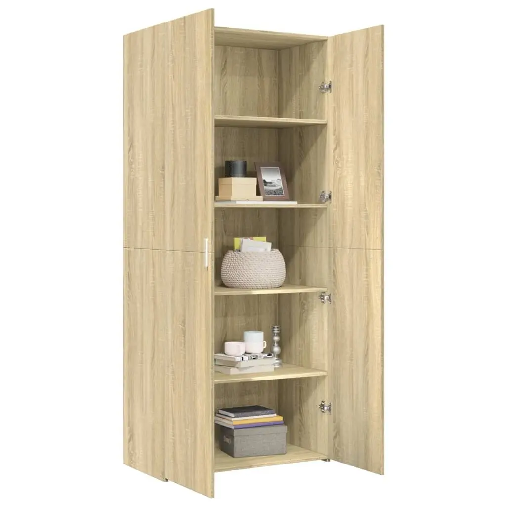 Highboard Storage Cabinet Engineered Wood Brown 80 x 42.5 x 185 cm