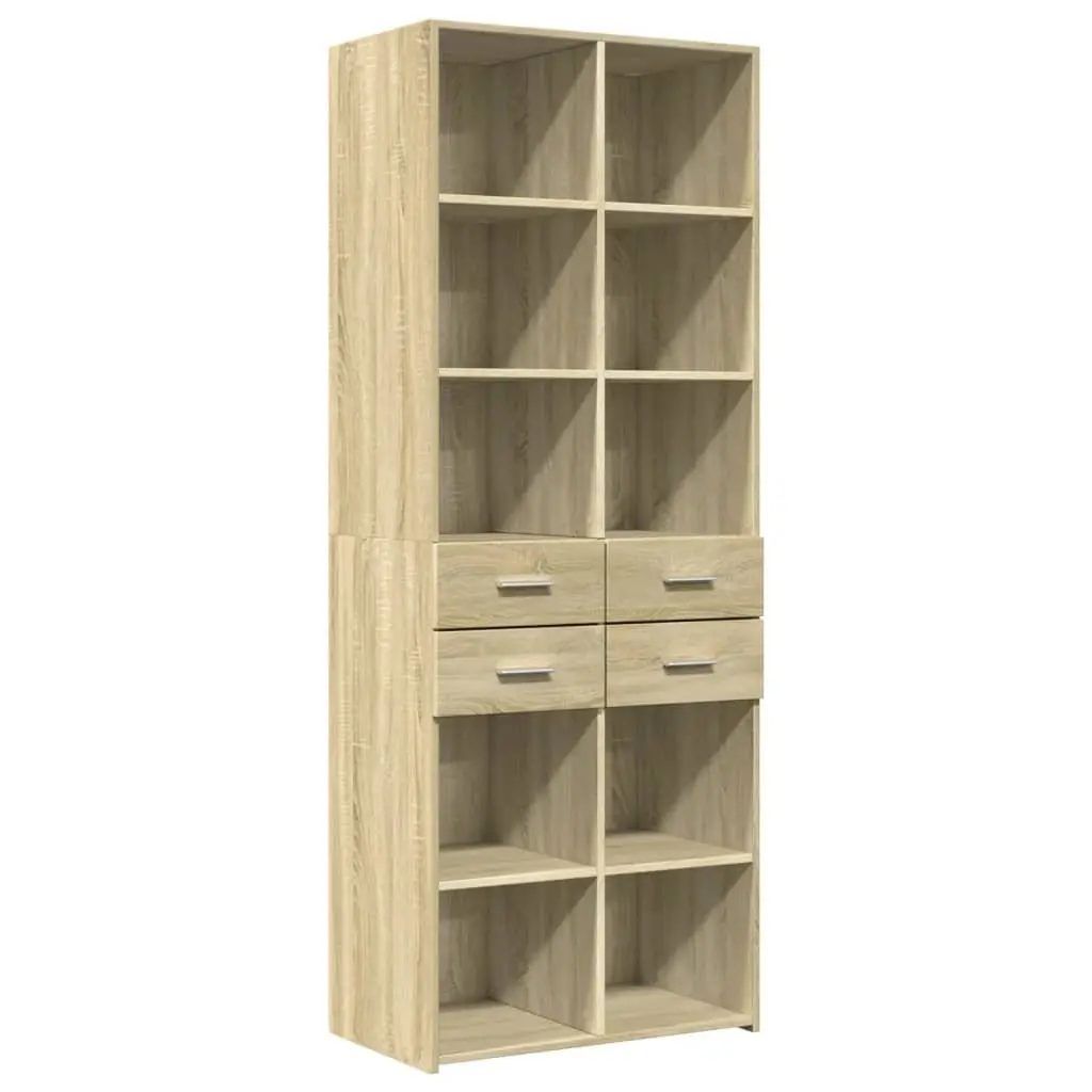Highboard Storage Cabinet Engineered Wood Brown 70x42.5x185cm Modern