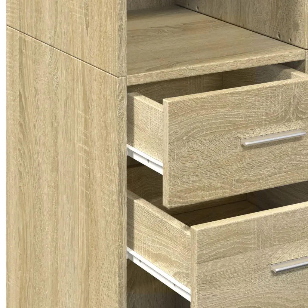 Highboard Storage Cabinet Engineered Wood Brown 70x42.5x185cm Modern