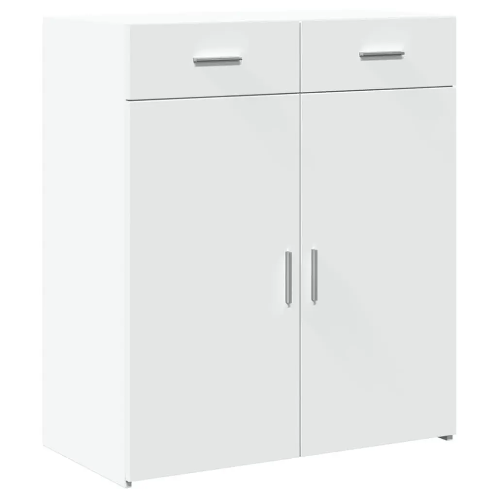 Sideboard Cabinet White Engineered Wood 80x42.5x93cm Storage with Drawers and Doors