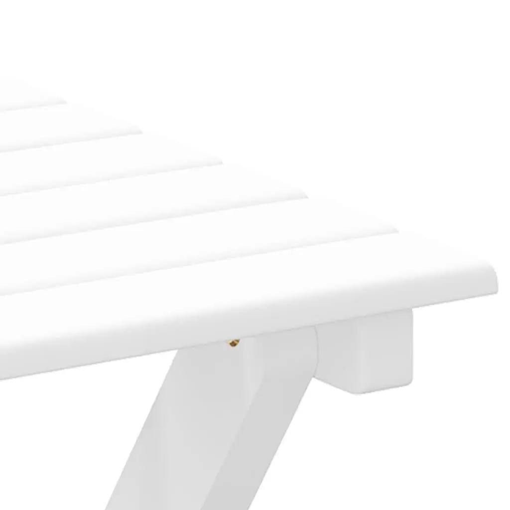 Rocking Chairs Set 2pcs with Foldable Side Table White Wooden Patio Furniture