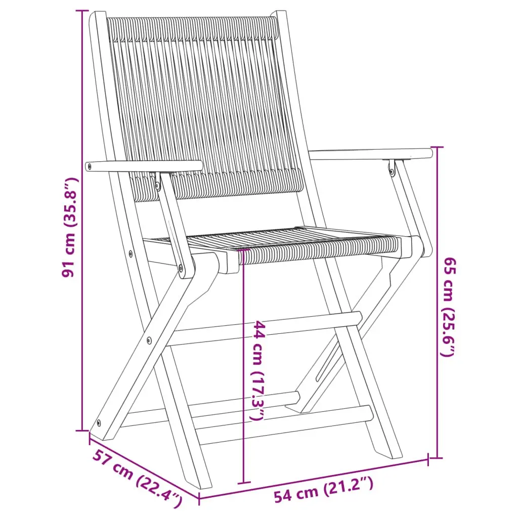 Outdoor Dining Set 7 Piece Garden Table Chairs Foldable Patio Furniture Black