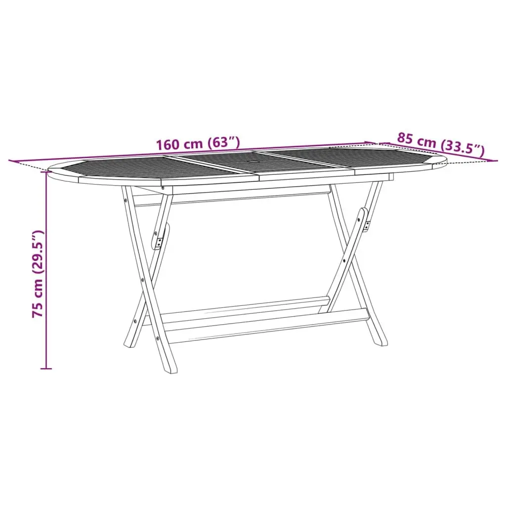 Outdoor Dining Set 7 Piece Garden Table Chairs Foldable Patio Furniture Black