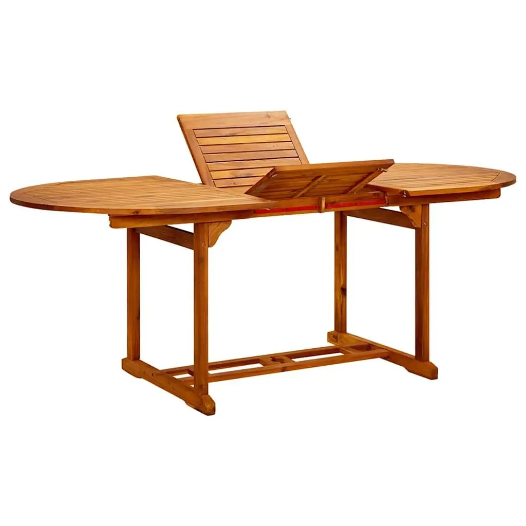 7 Piece Outdoor Dining Set Extendable Table Folding Chairs Reclining Backrest Black Poly Rattan Solid Wood Garden Furniture