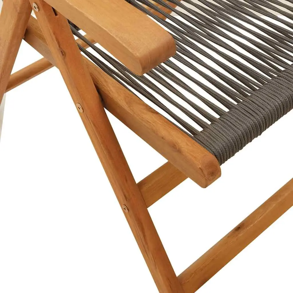 7 Piece Outdoor Garden Dining Set Grey PE Rattan Solid Wood