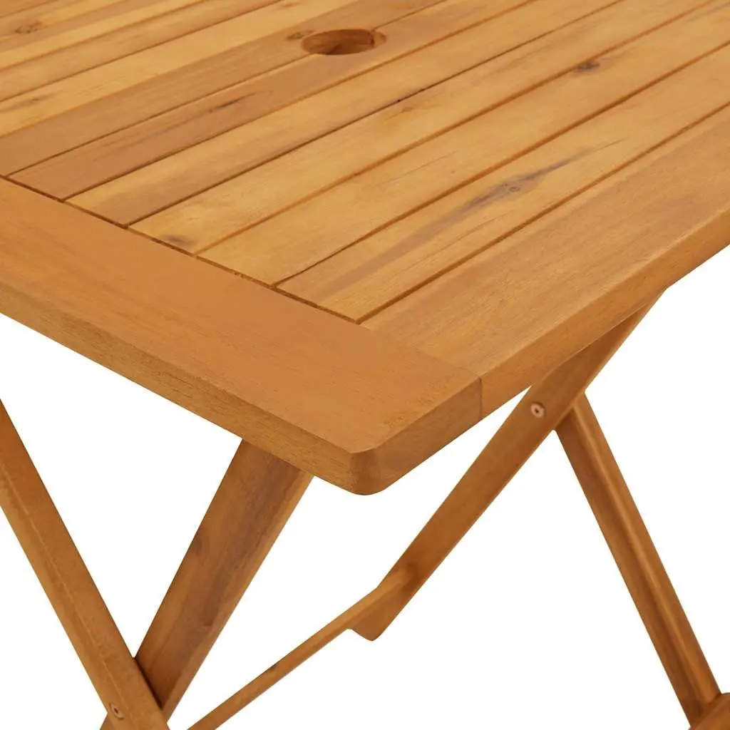 3 Piece Bistro Set White Cream Solid Wood Outdoor Garden Patio Furniture