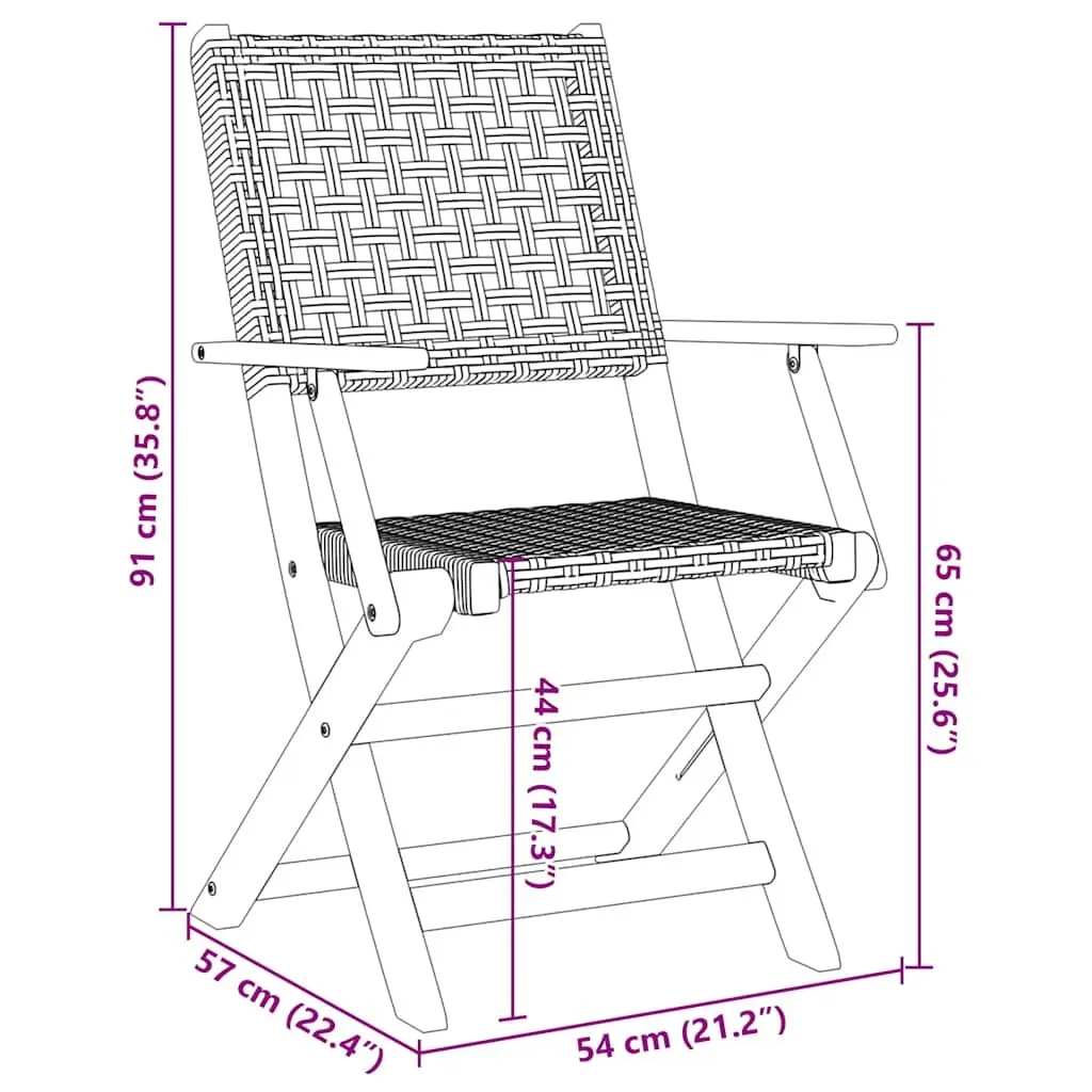 Outdoor Bistro Set 3 Piece Beige Garden Furniture Foldable Table Chairs
