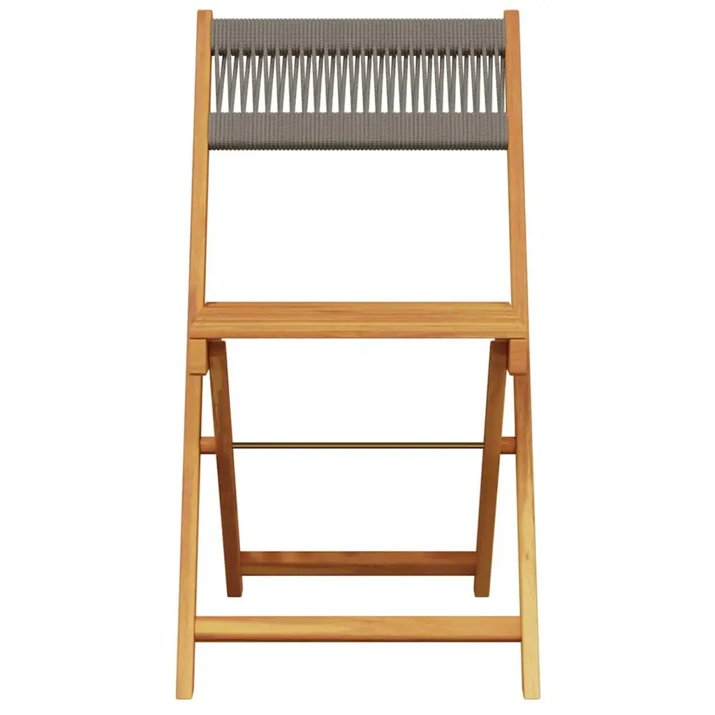 3 Piece Bistro Set Outdoor Garden Furniture Grey Polypropylene Solid Wood