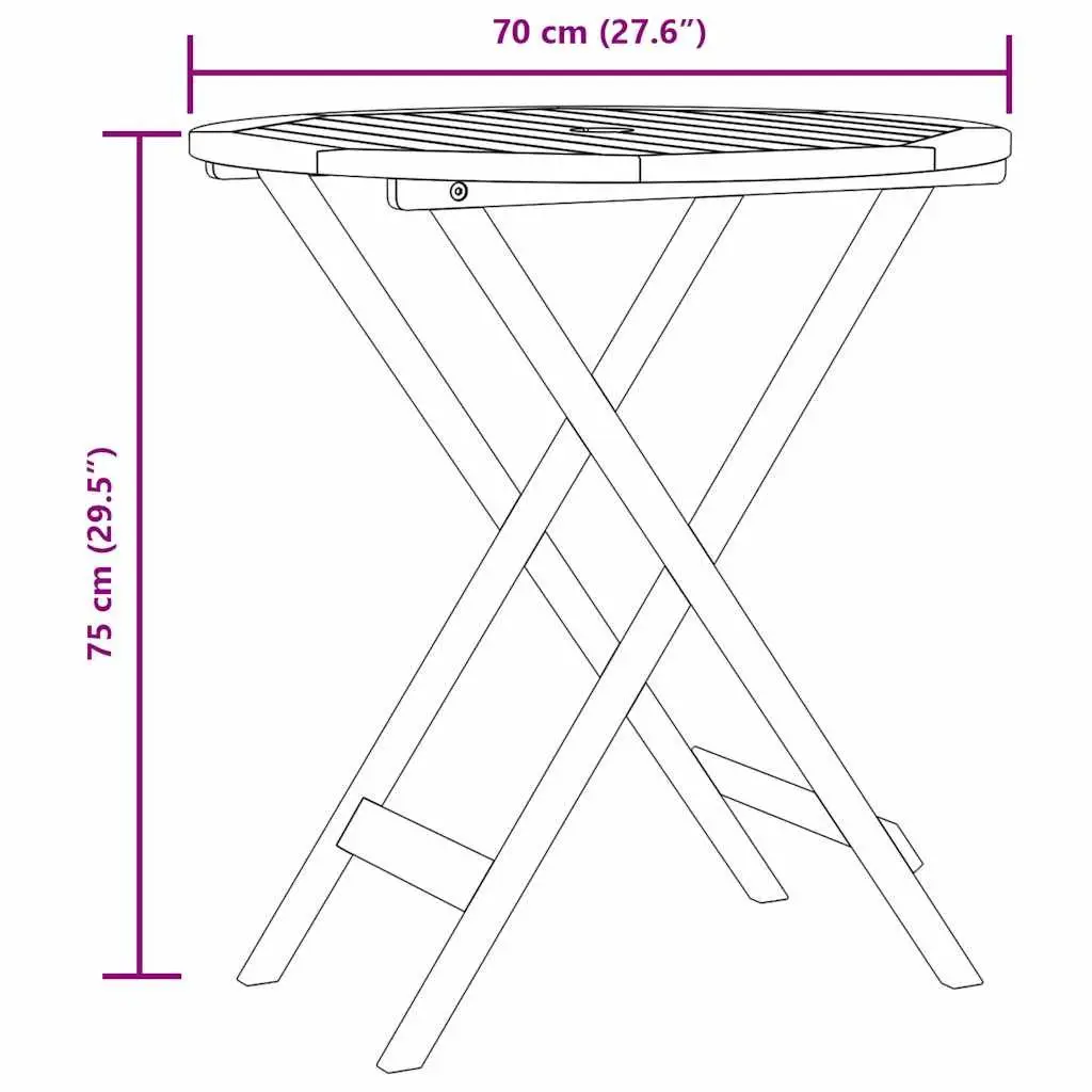 3 Piece Bistro Set Anthracite Outdoor Garden Furniture Foldable Acacia Wood