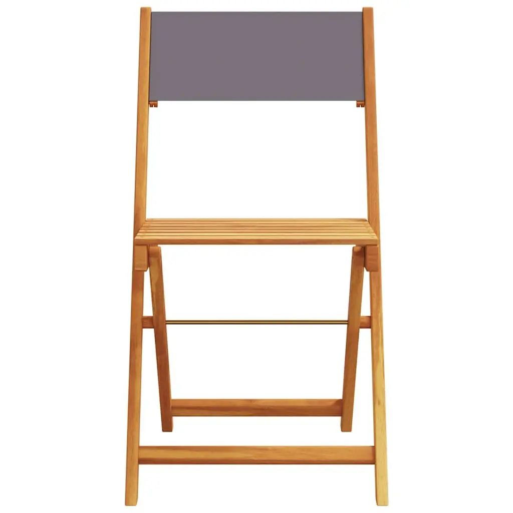 3 Piece Bistro Set Anthracite Outdoor Garden Furniture Foldable Acacia Wood