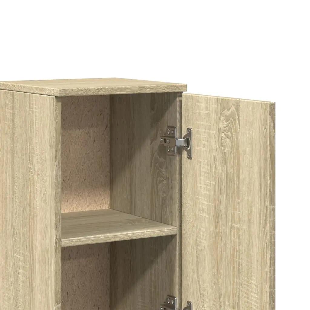 3 Piece Bathroom Furniture Set Brown Engineered Wood Storage Cabinet Sink Vanity