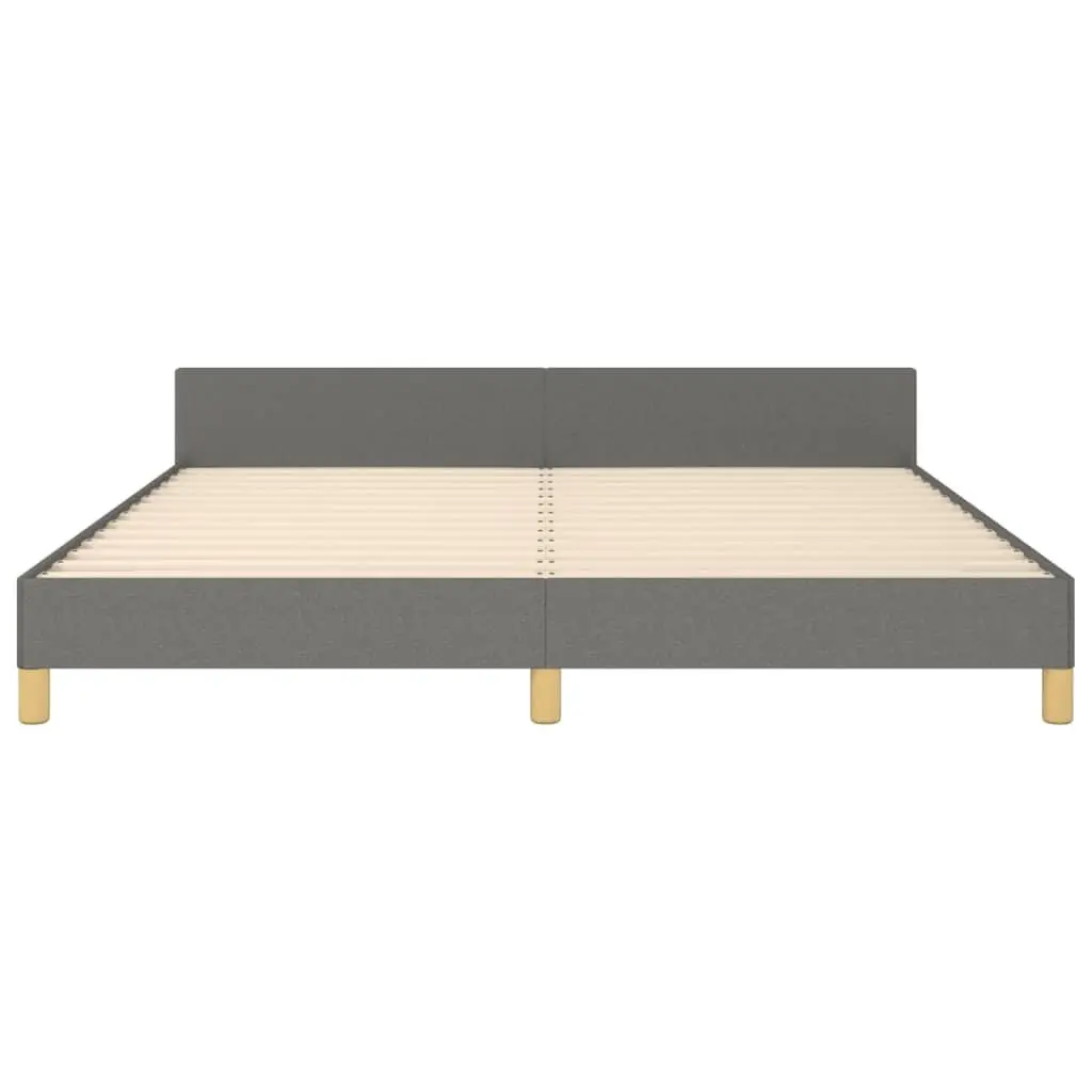 Queen Bed Frame Grey Fabric Headboard 152x203cm Bedroom Furniture without