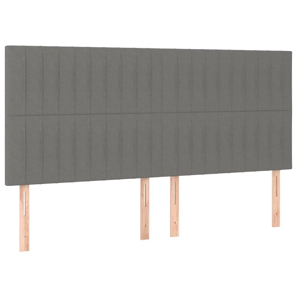 Queen Bed Frame Grey Fabric Headboard 152x203cm Bedroom Furniture without