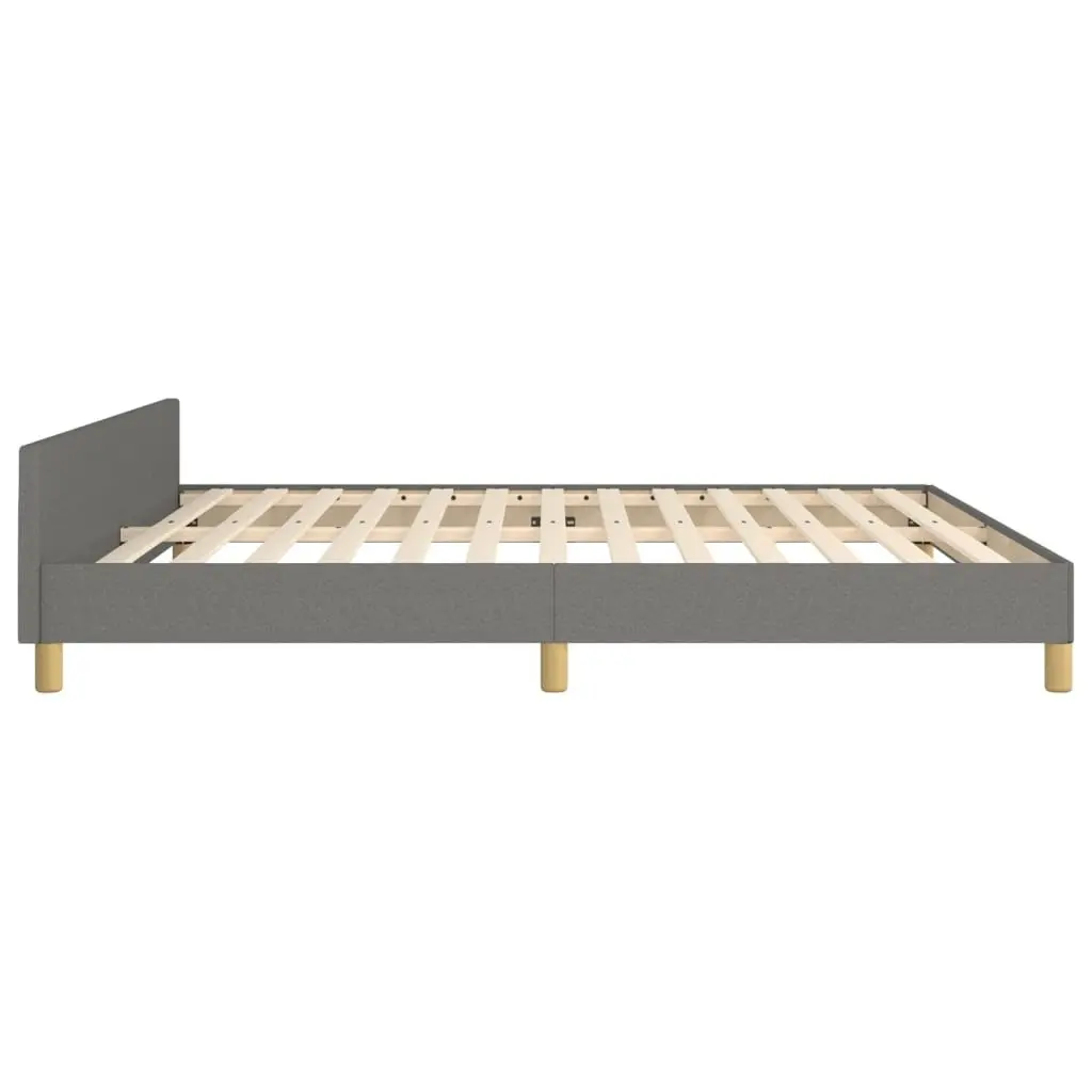 Queen Bed Frame Grey Fabric Headboard 152x203cm Bedroom Furniture without