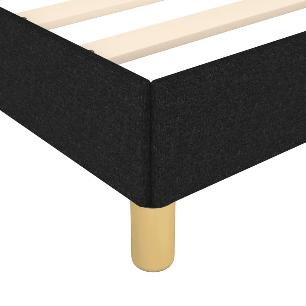 Bed Frame with Headboard Fabric 152x203 cm Black