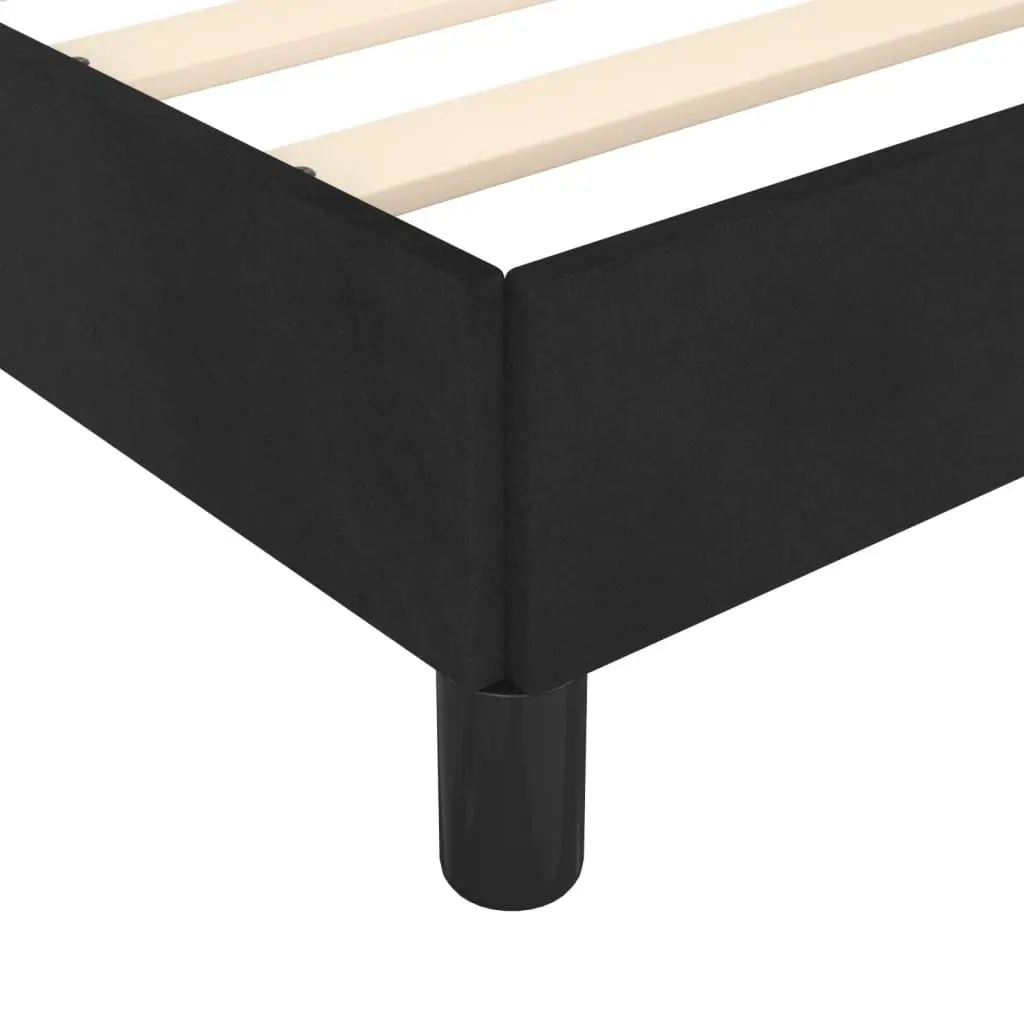 King Single Bed Frame Black Velvet Headboard 107x203 cm Bedroom Furniture