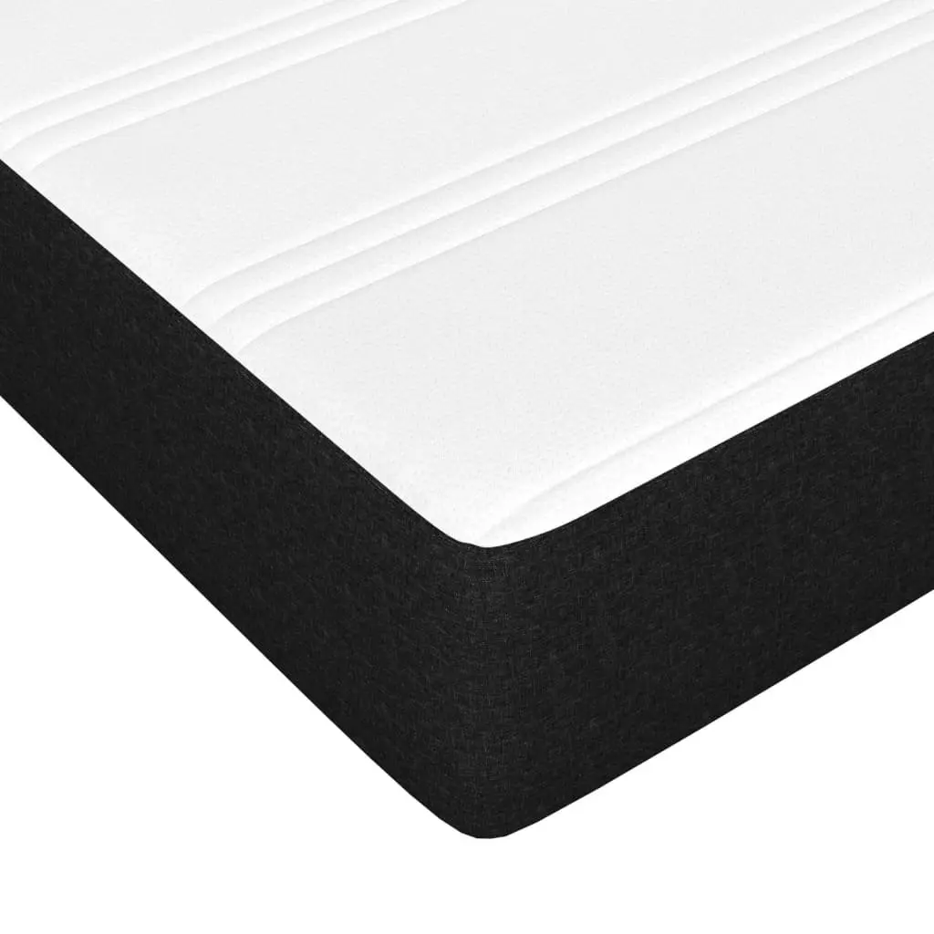 Box Spring Bed with Pocket Spring Mattress King Single Black Fabric Headboard