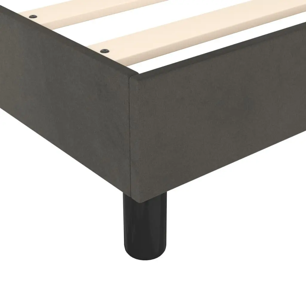 Box Spring Bed with Pocket Spring Mattress King Single Grey Velvet Headboard