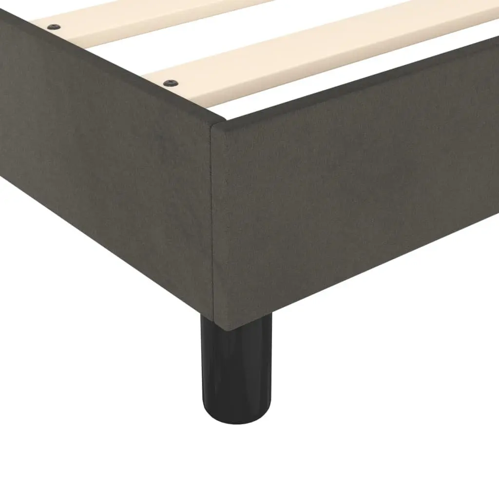 Box Spring Bed Velvet King Single 106x203cm Grey Pocket Spring Mattress