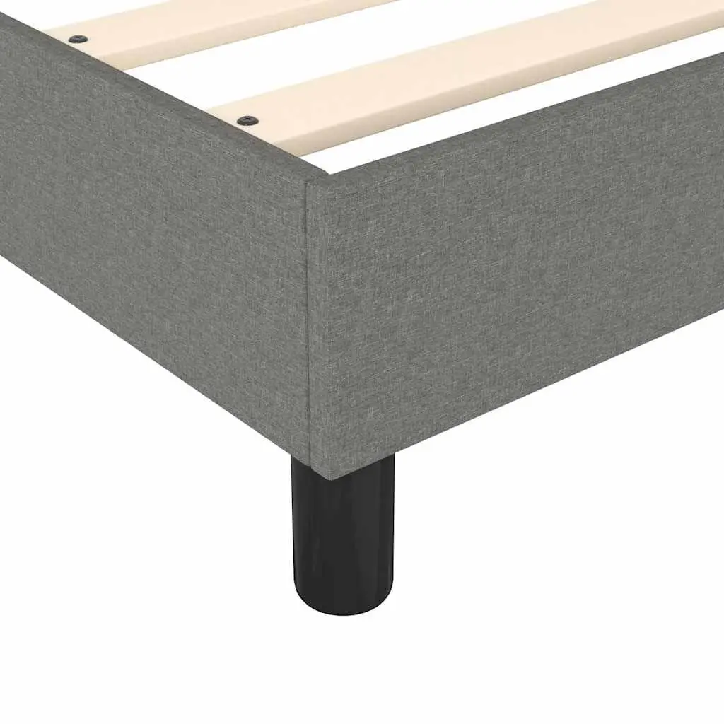 Box Spring Bed with Pocket Spring Mattress Adjustable Fabric Headboard Queen Size Dark Grey
