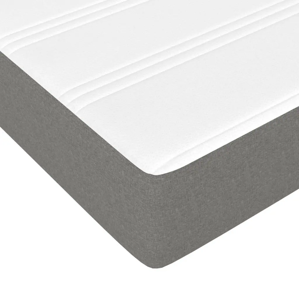 Queen Size Box Spring Bed with Pocket Mattress Dark Grey Fabric Headboard