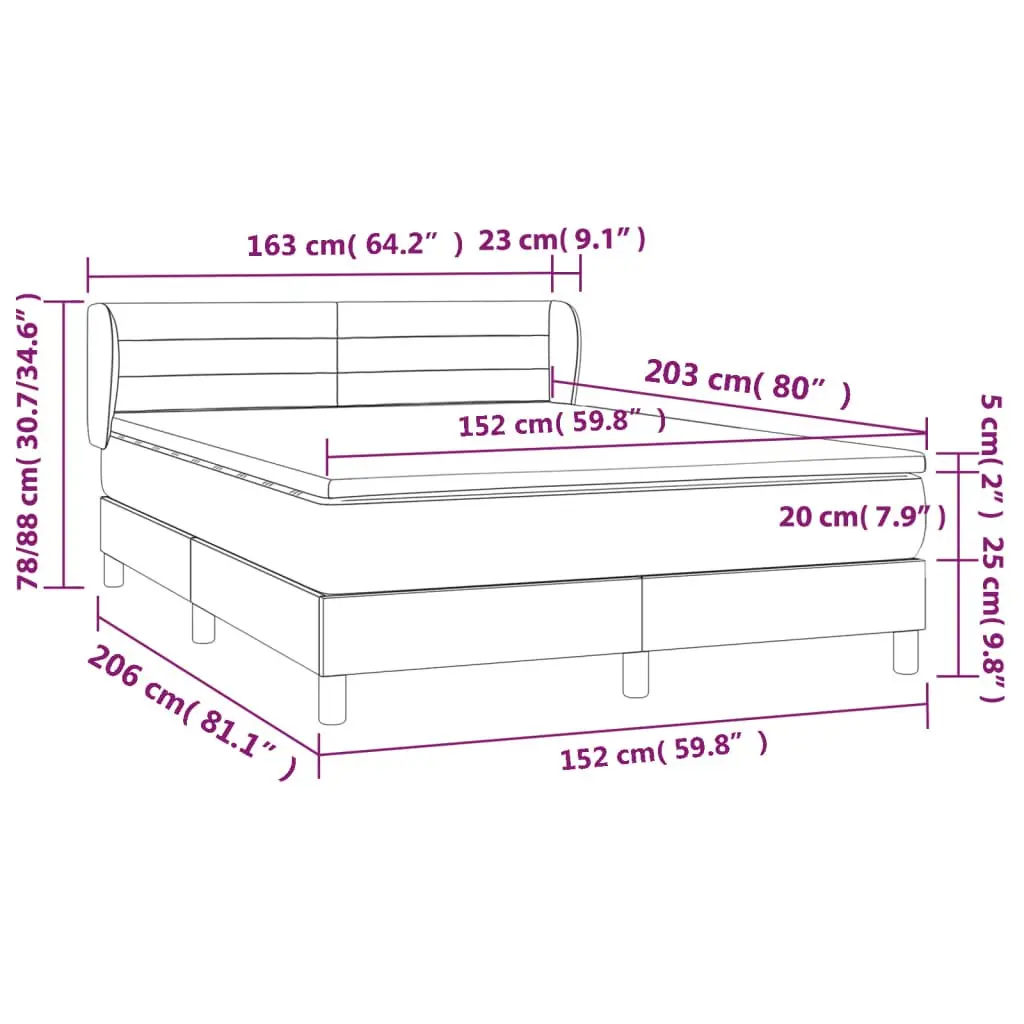 Box Spring Bed with Pocket Spring Mattress Queen Size Grey Fabric Headboard
