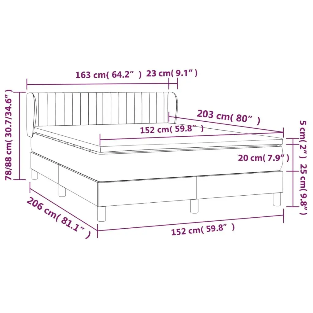 Queen Size Box Spring Bed with Pocket Spring Mattress Dark Grey Fabric