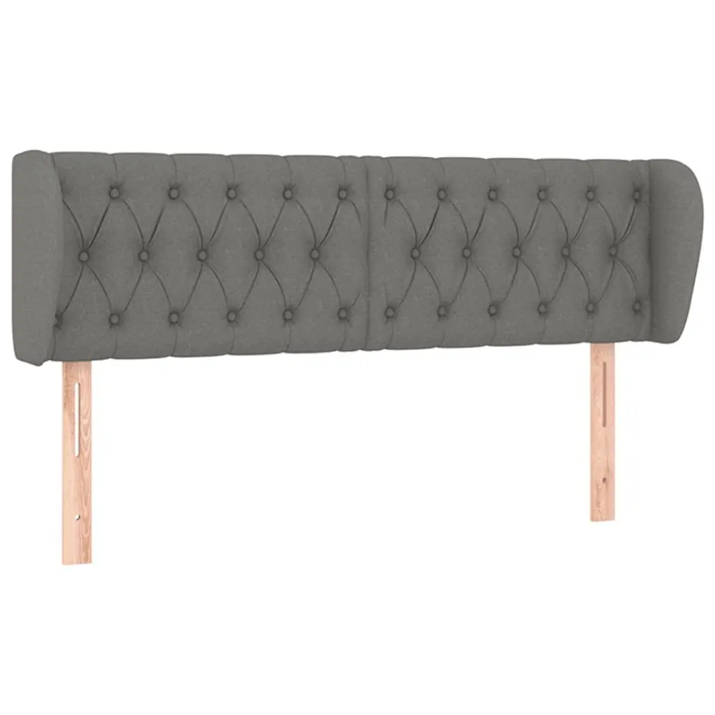 Box Spring Bed Queen Size Grey Fabric Mattress Adjustable Headboard 153x203cm