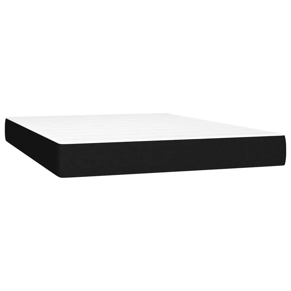 Box Spring Bed with Pocket Spring Mattress Adjustable Headboard Queen Size Black