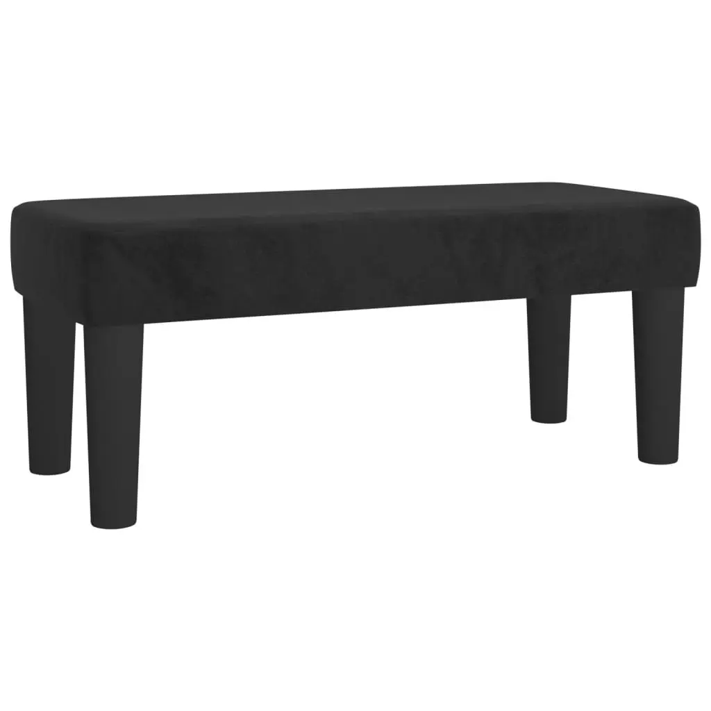 King Single Box Spring Bed with Pocket Spring Mattress Velvet Black 106x203cm