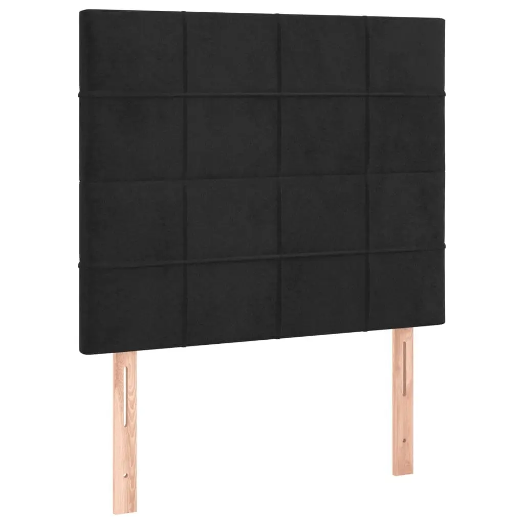 Box Spring Bed with Pocket Spring Mattress King Single 106x203cm Black Velvet