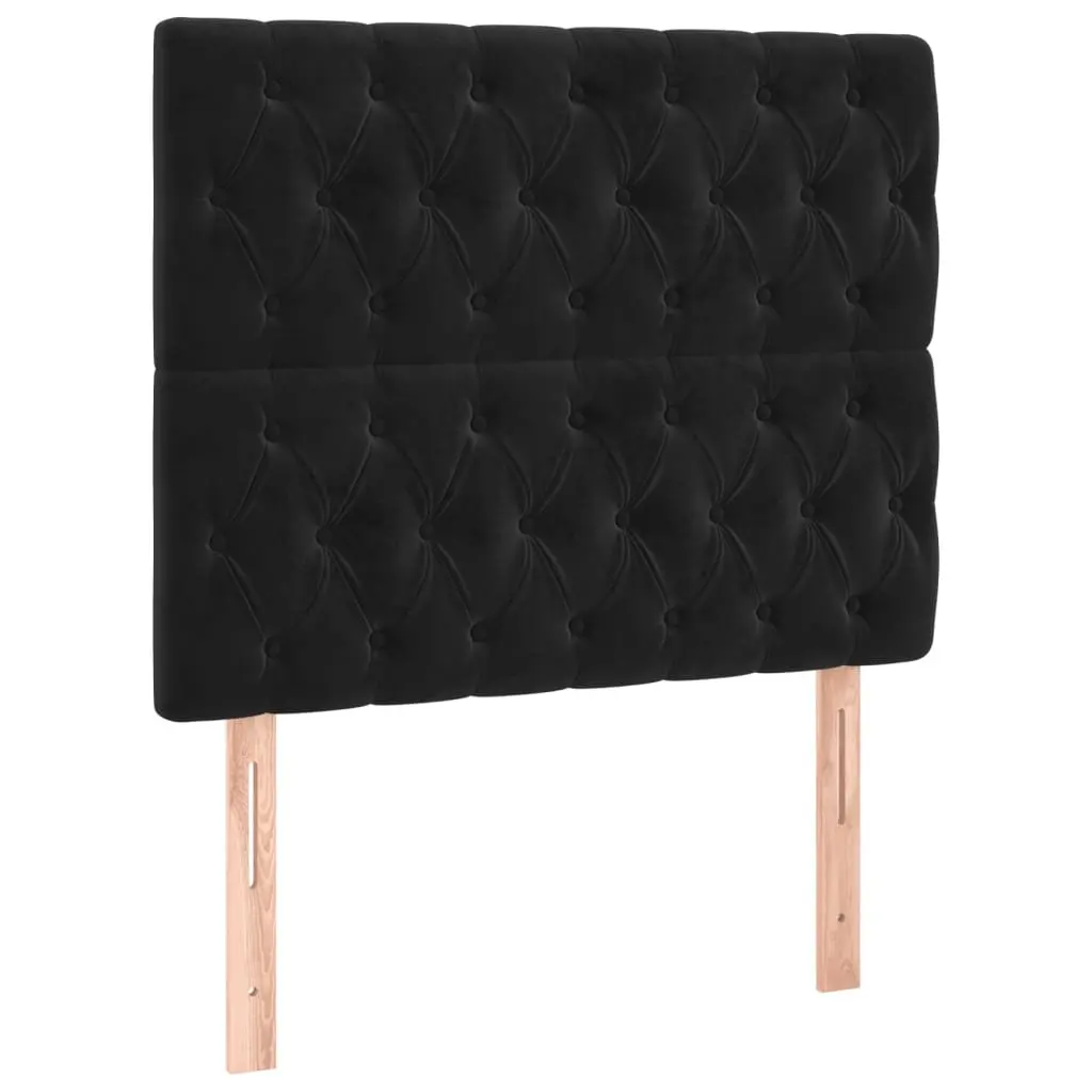 Box Spring Bed King Single Size Velvet Upholstered Frame Adjustable Headboard Pocket Spring Mattress Black