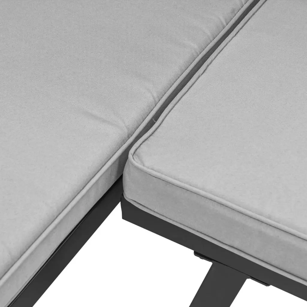 4 Piece Garden Sofa Set Outdoor Furniture with Cushions Light Grey Patio Seating