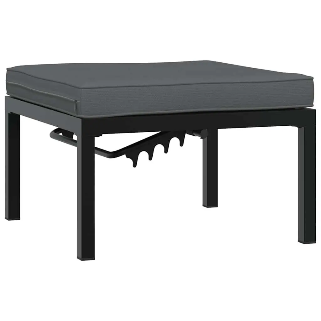 4 Piece Outdoor Garden Sofa Set with Cushions Black Aluminium Patio Furniture