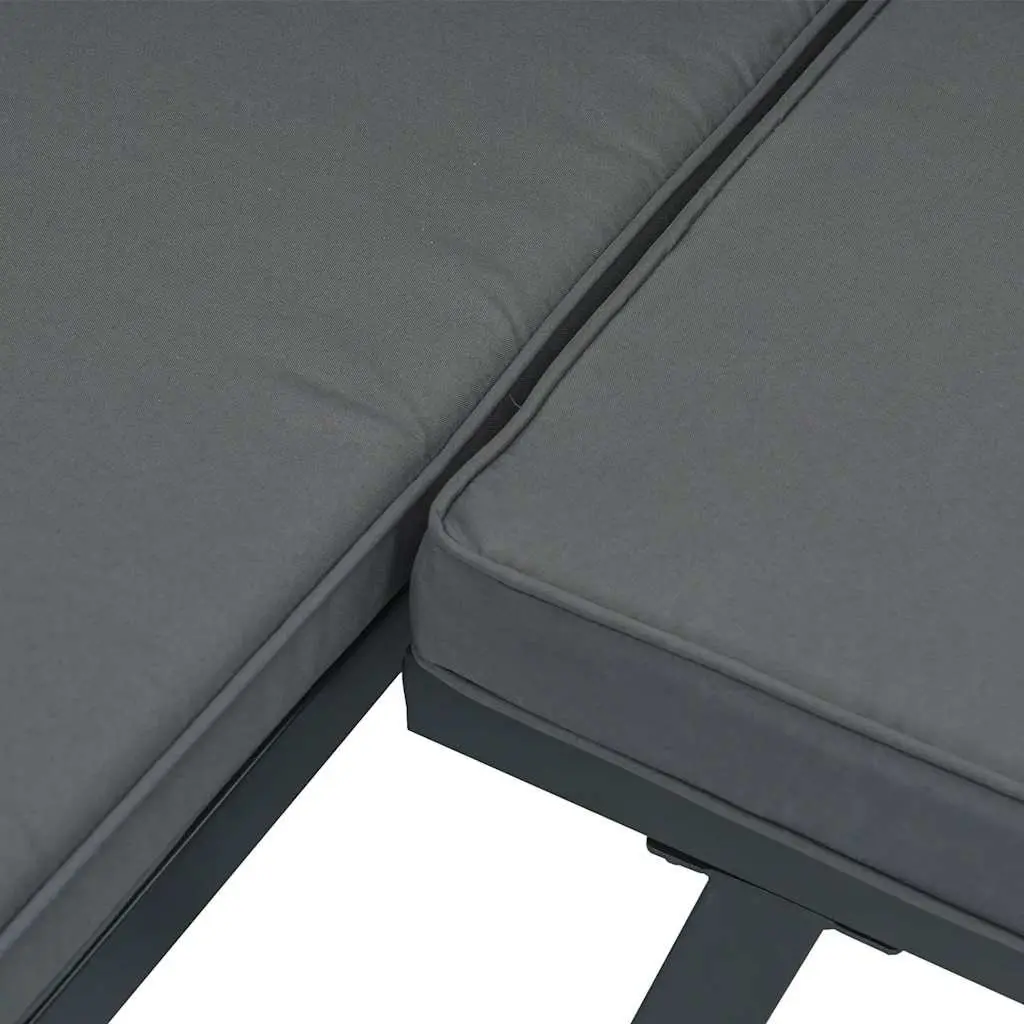 4 Piece Outdoor Garden Sofa Set with Cushions Black Aluminium Patio Furniture