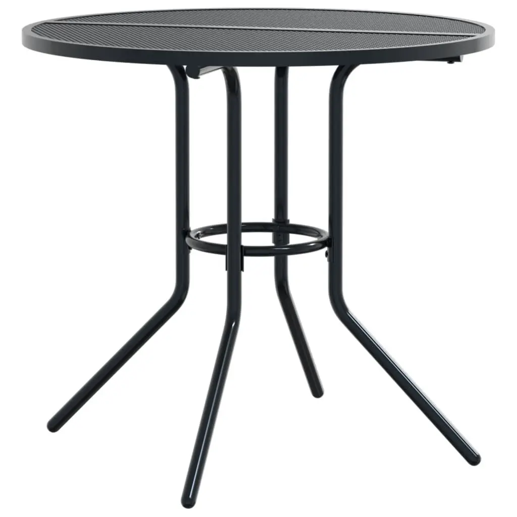 Stackable Garden Chair Set 3 Piece Powder-coated Steel Anthracite Outdoor Furniture