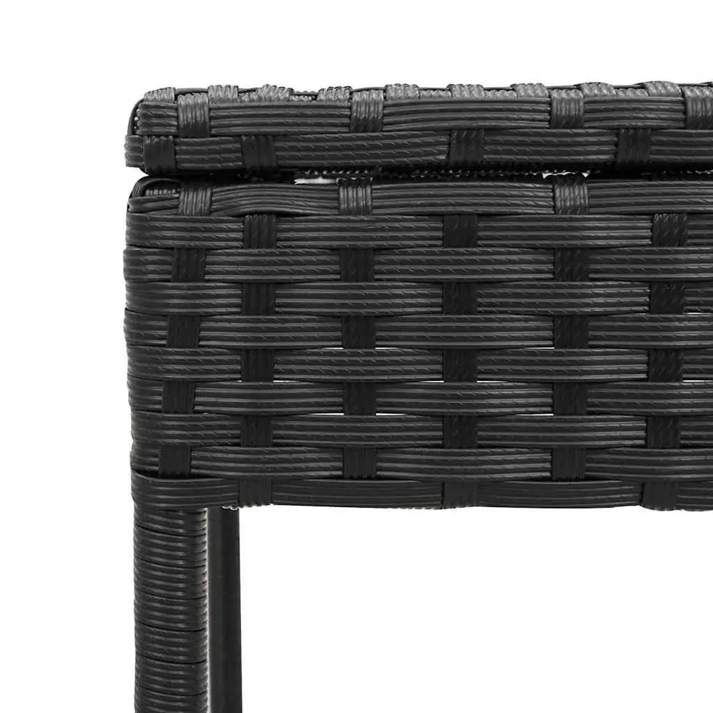 Sun Lounger Set Adjustable 3 Piece Black Poly Rattan Outdoor Garden Furniture