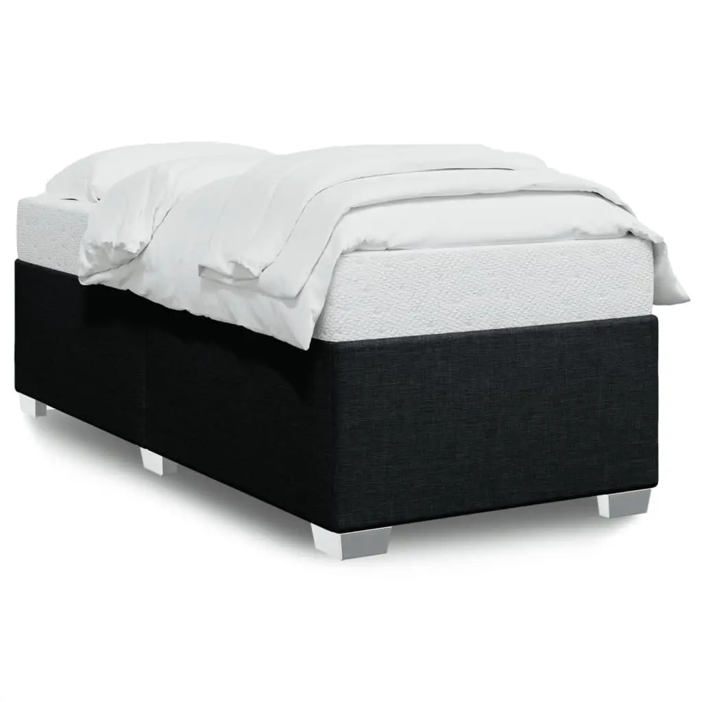 Bed Frame Fabric Upholstered Slatted Base 90x190 cm Black