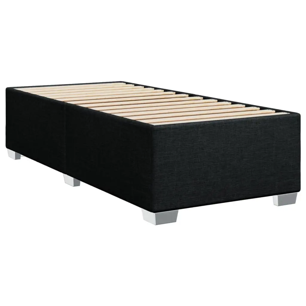 Bed Frame Fabric Upholstered Slatted Base 90x190 cm Black