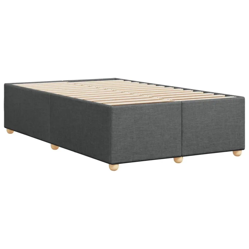 Double Bed Frame Grey Fabric Upholstered Slat Support