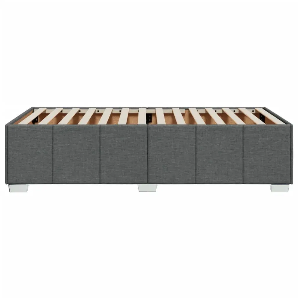 King Single Bed Frame Dark Grey Fabric Upholstered Bed Base