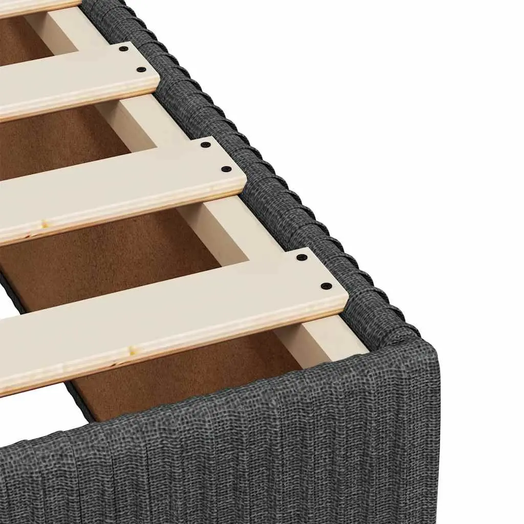 Bed Frame Grey Fabric Upholstered 90x190 cm Slatted Base