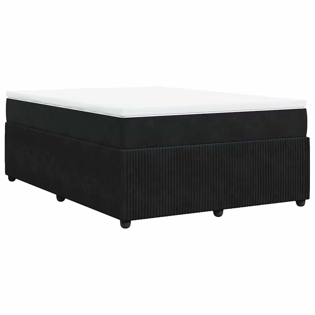 Box Spring Bed with Pocket Sprung Mattress Black Velvet